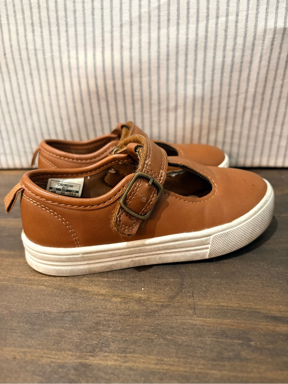 OshKosh B'gosh Brown/Tan Mary Jane Buckle Sneakers for Kids